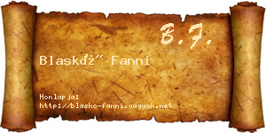 Blaskó Fanni névjegykártya