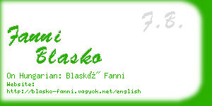 fanni blasko business card